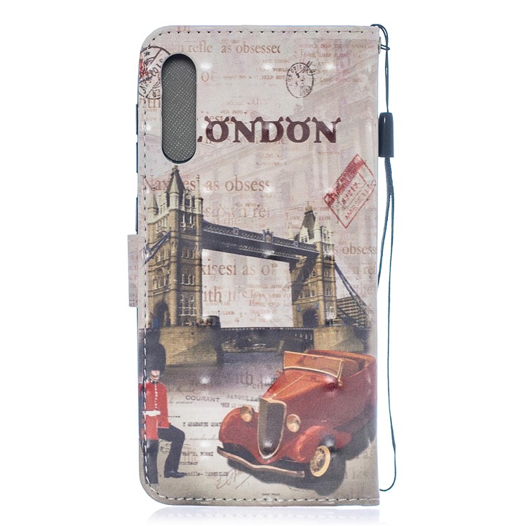 Light Spot Decor Pattern Printing Leather Wallet Case for Samsung Galaxy A50 - Tower Bridge of London-2