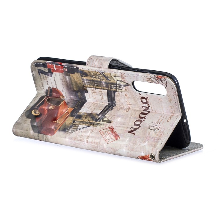 Light Spot Decor Pattern Printing Leather Wallet Case for Samsung Galaxy A50 - Tower Bridge of London-3
