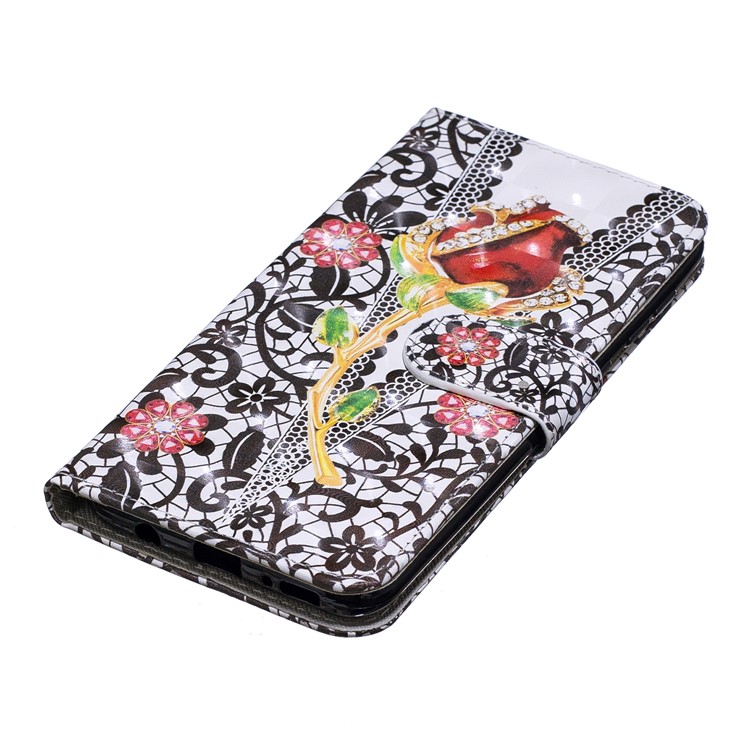 Light Spot Decor Pattern Printing Leather Wallet Case for Samsung Galaxy A50/A50s/A30s - Rose Flowers-5