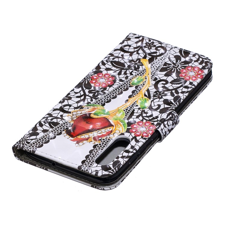 Light Spot Decor Pattern Printing Leather Wallet Case for Samsung Galaxy A50/A50s/A30s - Rose Flowers-6