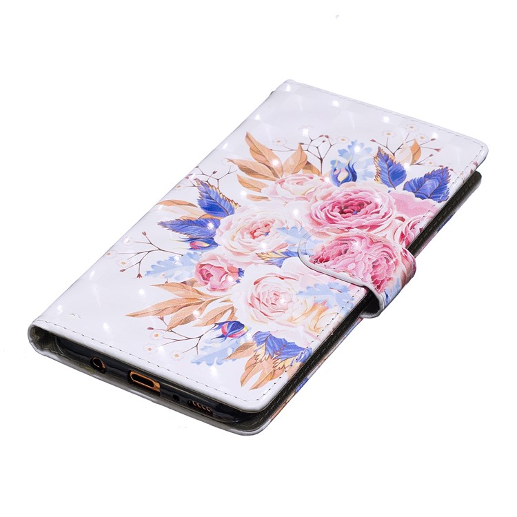 Light Spot Decor Pattern Printing Leather Wallet Case for Samsung Galaxy A70 - Vivid Flowers-6