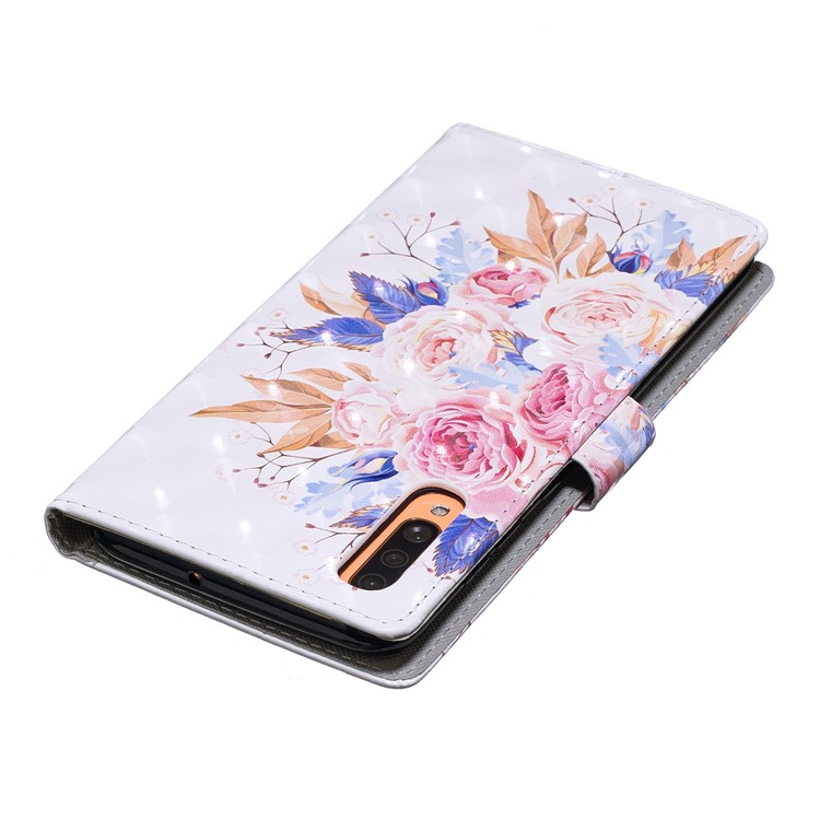 Light Spot Decor Pattern Printing Leather Wallet Case for Samsung Galaxy A70 - Vivid Flowers-7