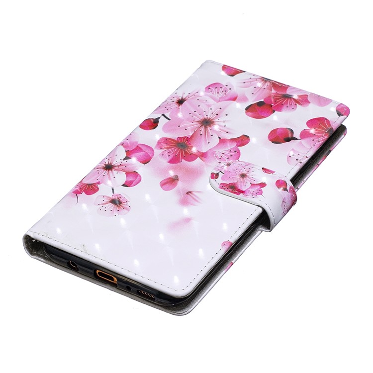 Light Spot Decor Pattern Printing Leather Wallet Case for Samsung Galaxy A70 - Peach Blossom-5