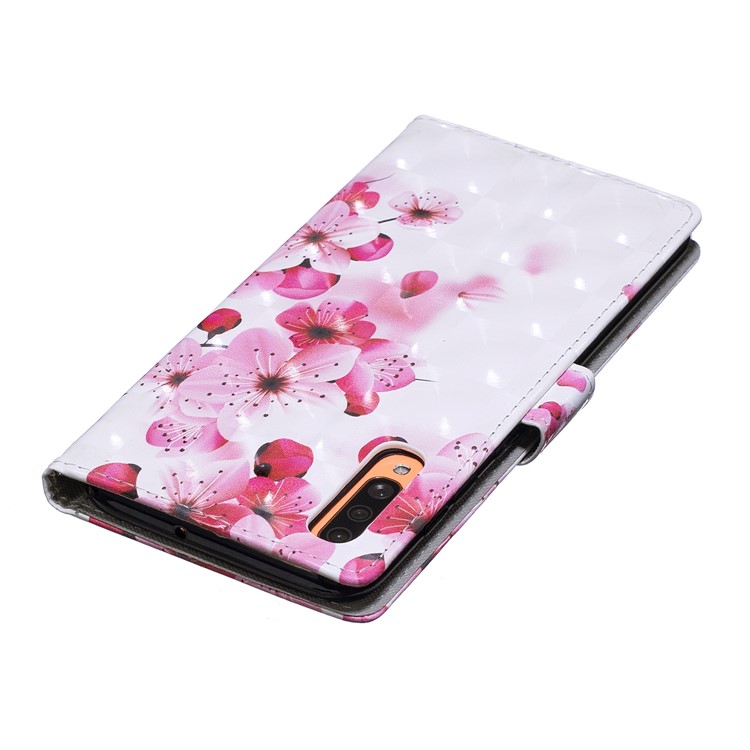 Light Spot Decor Pattern Printing Leather Wallet Case for Samsung Galaxy A70 - Peach Blossom-6