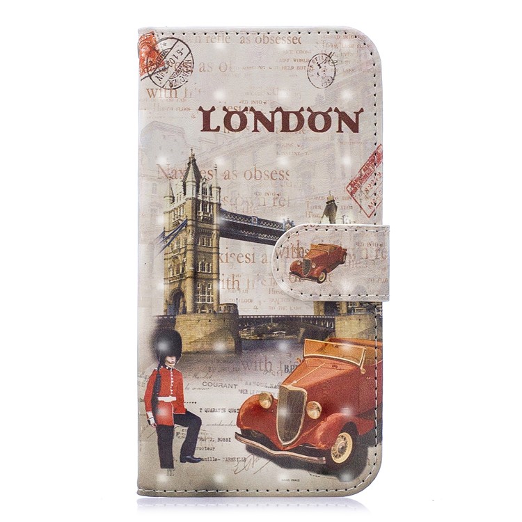 Light Spot Decor Pattern Printing Leather Wallet Case for Samsung Galaxy A70 - Tower Bridge of London-1