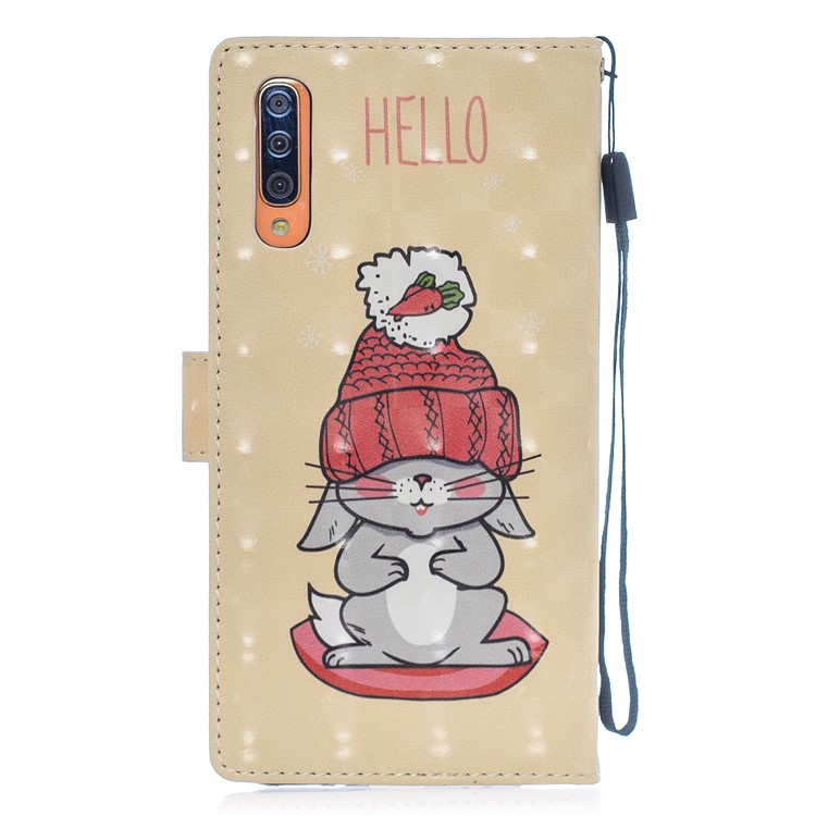 Light Spot Decor Pattern Printing Leather Wallet Case for Samsung Galaxy A70 - Cartoon Pattern-2
