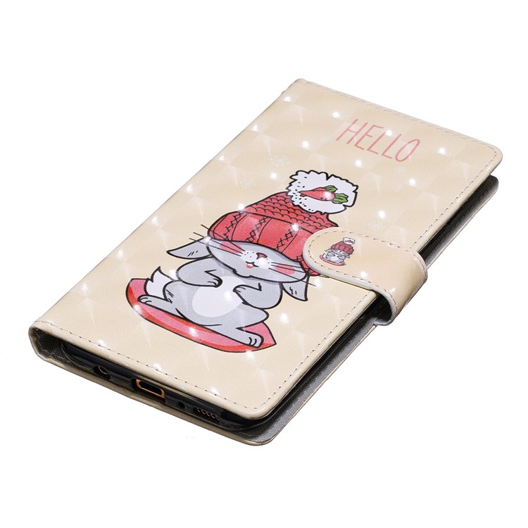 Light Spot Decor Pattern Printing Leather Wallet Case for Samsung Galaxy A70 - Cartoon Pattern-5