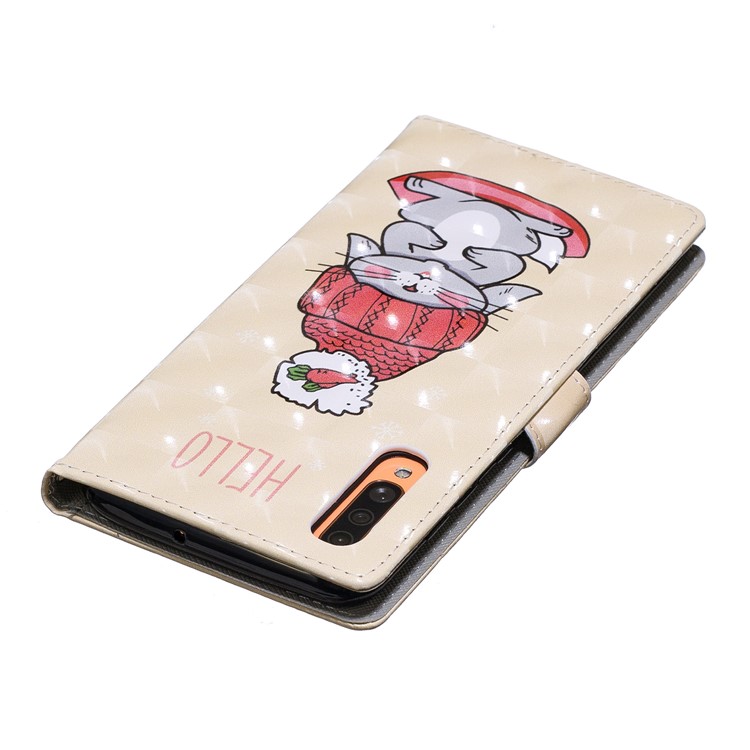Light Spot Decor Pattern Printing Leather Wallet Case for Samsung Galaxy A70 - Cartoon Pattern-6