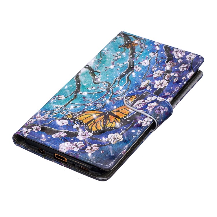 Light Spot Decor Pattern Printing Leather Wallet Case for Samsung Galaxy A70 - Flower Pattern-5