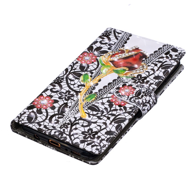 Light Spot Decor Pattern Printing Leather Wallet Case for Samsung Galaxy A70 - Rose Flowers-5
