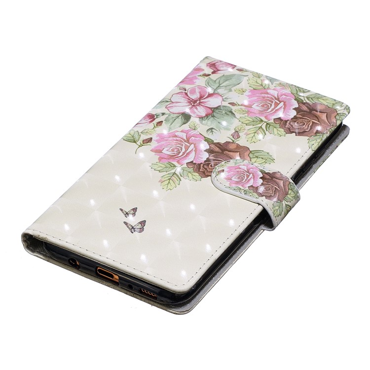 Light Spot Decor Pattern Printing Leather Wallet Case for Samsung Galaxy A70 - Fresh Flowers-5