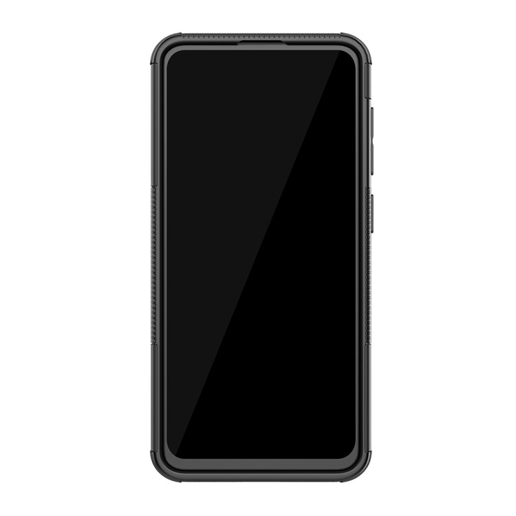 Cool Style Kickstand PC + TPU Hybrid Phone Case for Samsung Galaxy A60 - Black-4