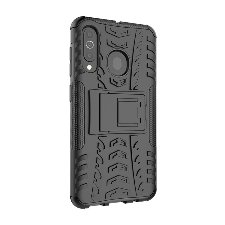 Cool Style Kickstand PC + TPU Hybrid Phone Case for Samsung Galaxy A60 - Black-8