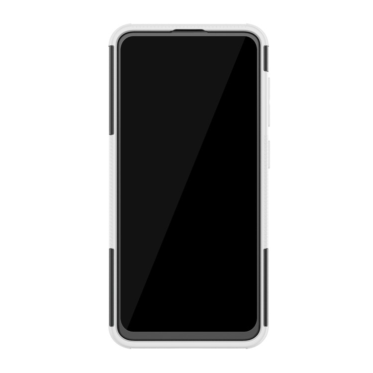 Прохладный Стиль Подставка Для ПК + Гибридный Телефон ТПУ Для Samsung Galaxy A60 - Белый-4