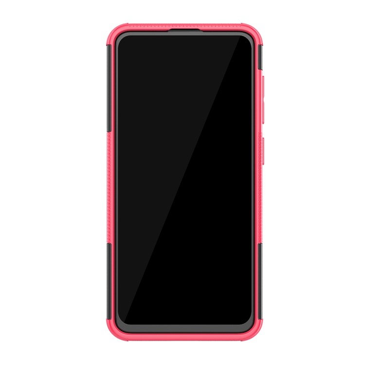 Прохладный Стиль Подставка Для ПК + Гибридный Телефон ТПУ Для Samsung Galaxy A60 - Роза-4