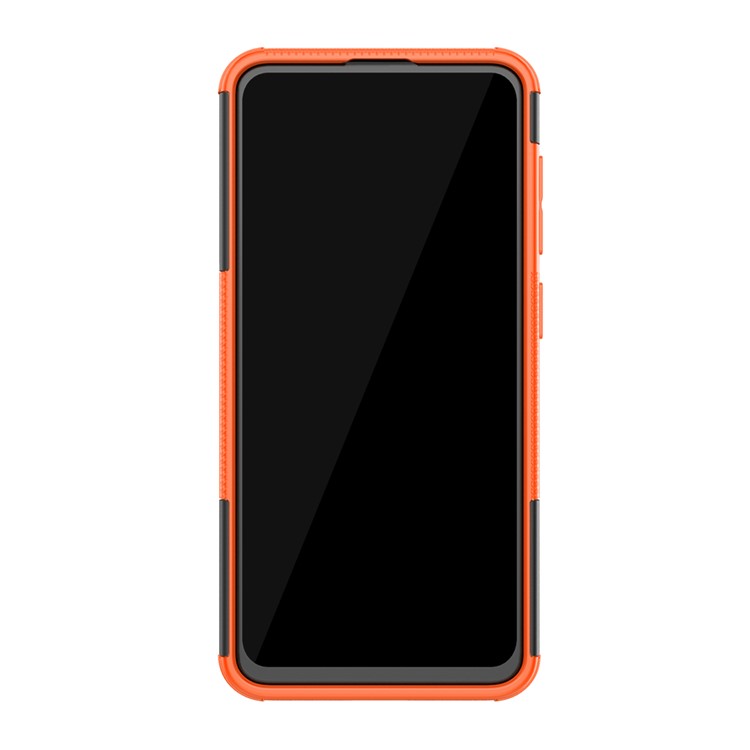 Cool Style Kickstand PC + TPU Hybrid Phone Case for Samsung Galaxy A60 - Orange-4