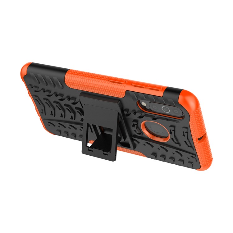 Cool Style Kickstand PC + TPU Hybrid Phone Case for Samsung Galaxy A60 - Orange-5