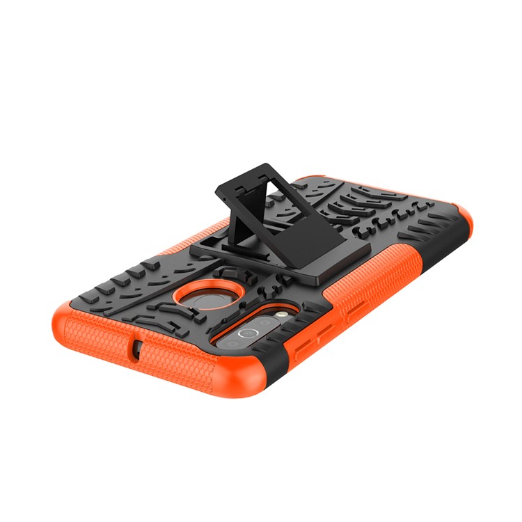 Cool Style Kickstand PC + TPU Hybrid Phone Case for Samsung Galaxy A60 - Orange-7