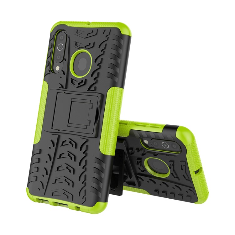 Cool Style Kickstand PC + TPU Hybrid Phone Case for Samsung Galaxy A60 - Green-2