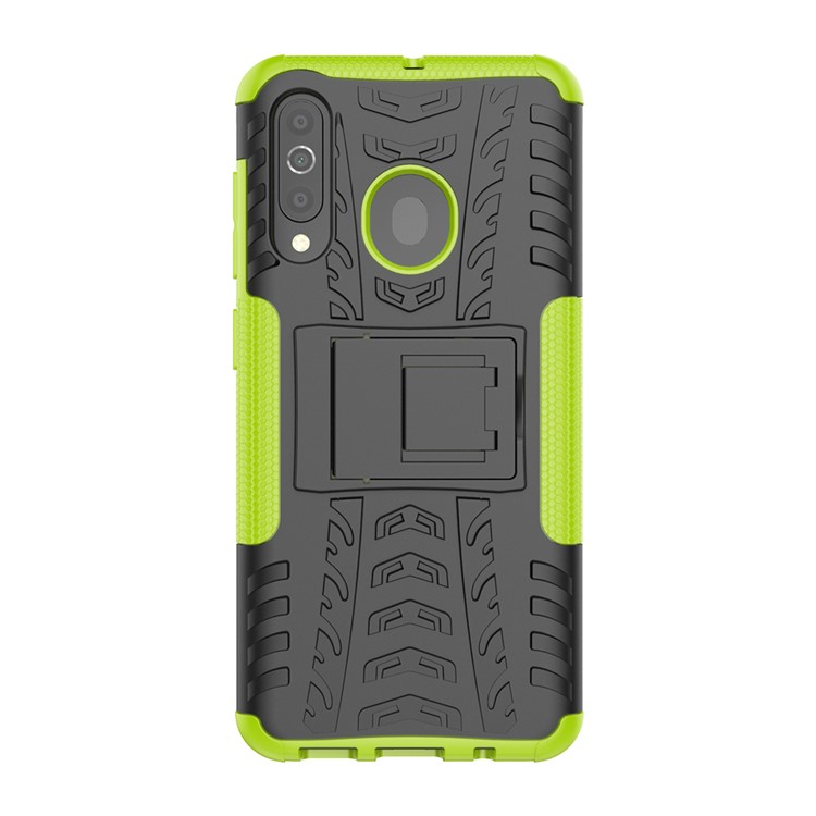 Cool Style Kickstand PC + TPU Hybrid Phone Case for Samsung Galaxy A60 - Green-3
