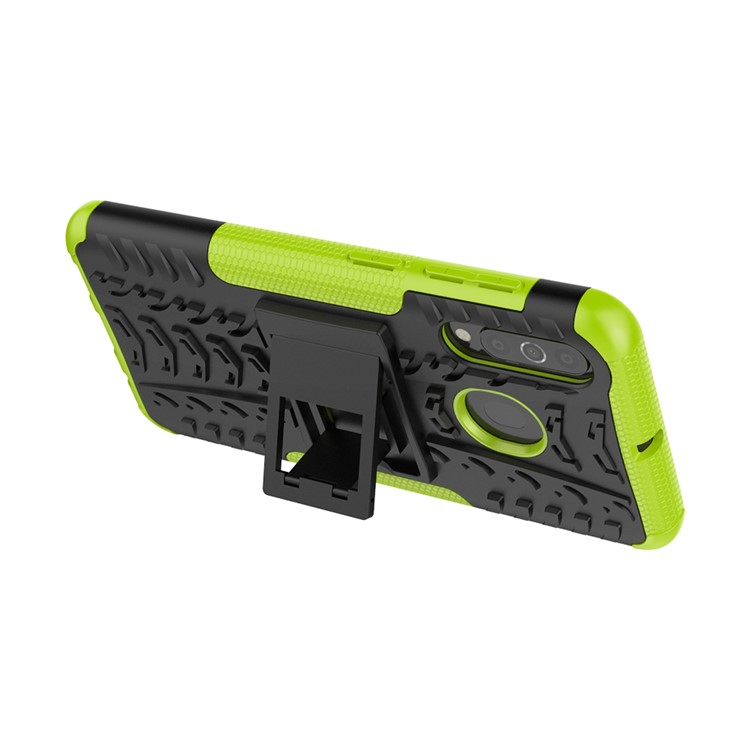 Cool Style Kickstand PC + TPU Hybrid Phone Case for Samsung Galaxy A60 - Green-5