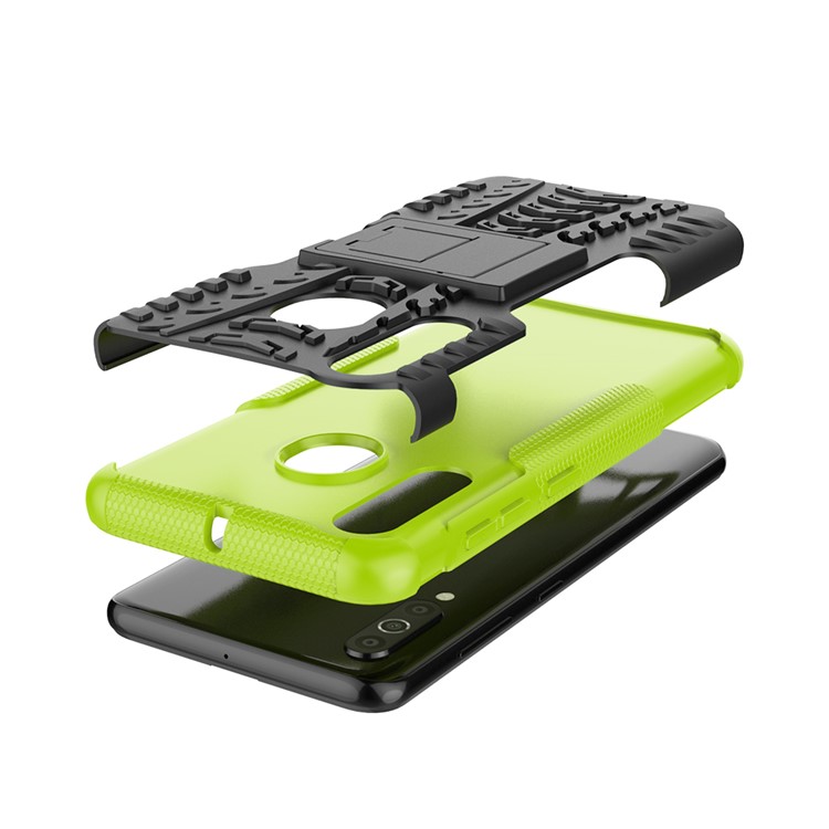 Cool Style Kickstand PC + TPU Hybrid Phone Case for Samsung Galaxy A60 - Green-6