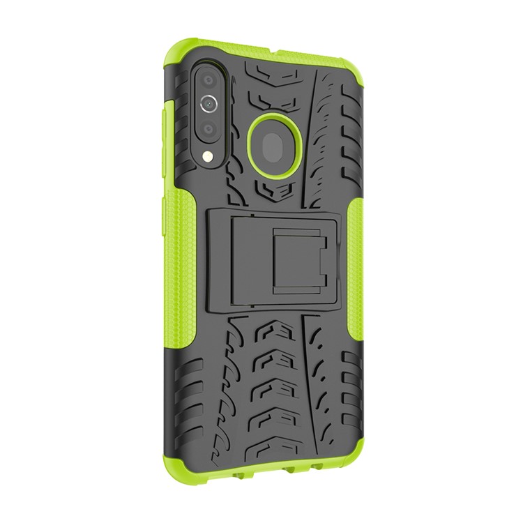 Cool Style Kickstand PC + TPU Hybrid Phone Case for Samsung Galaxy A60 - Green-8
