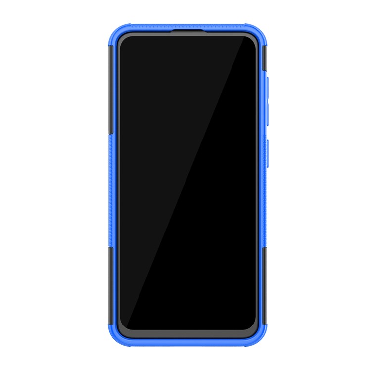 Capa De Telefone Híbrido PC + PUU Estilo Legal Kickstand Para Samsung Galaxy A60 - Azul-4