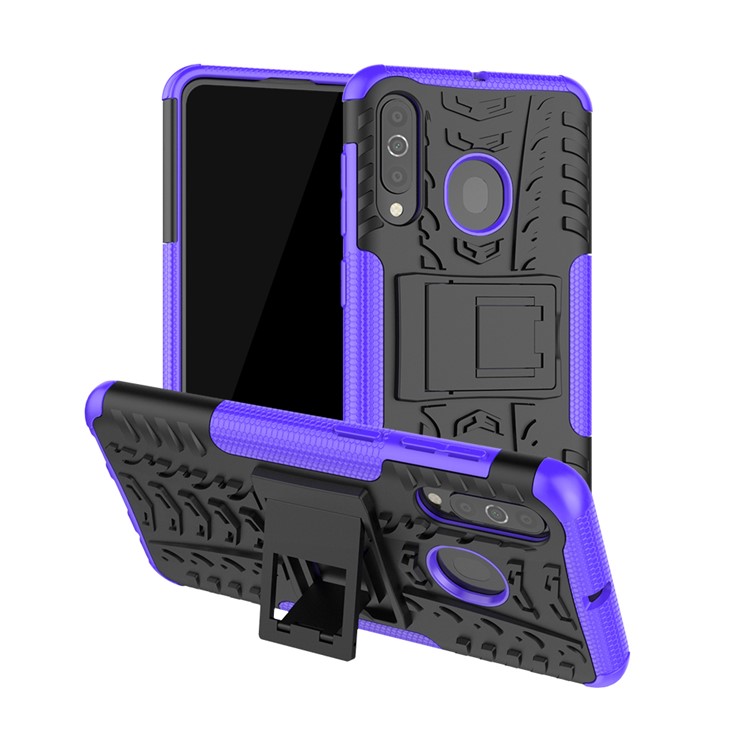 Cool Style Kickstand PC + TPU Hybrid Phone Case for Samsung Galaxy A60 - Purple-1