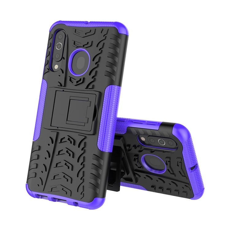 Cool Style Kickstand PC + TPU Hybrid Phone Case for Samsung Galaxy A60 - Purple-2