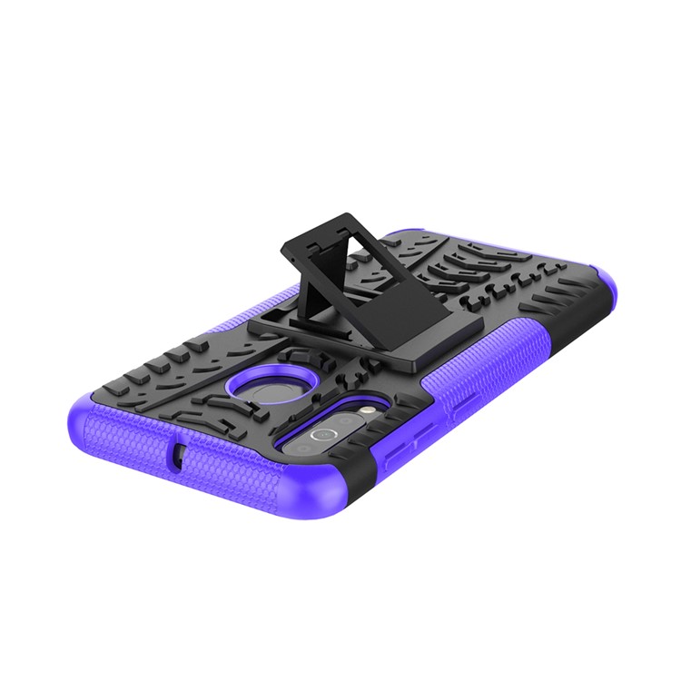 Cool Style Kickstand PC + TPU Hybrid Phone Case for Samsung Galaxy A60 - Purple-7