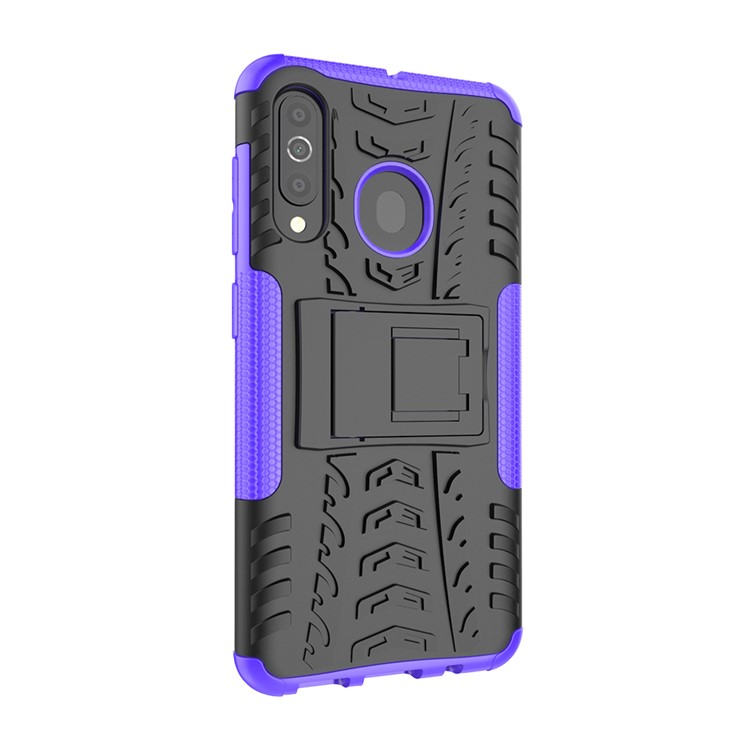 Cool Style Kickstand PC + TPU Hybrid Phone Case for Samsung Galaxy A60 - Purple-8