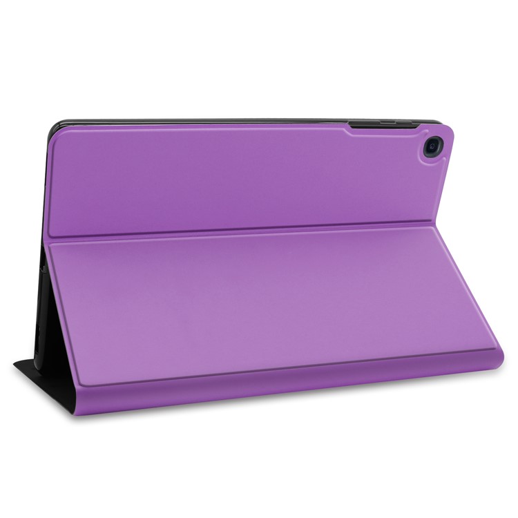 Solid Color Stand PU Leather Protective Tablet Casing for Samsung Galaxy Tab A 10.1 (2019) - Purple-5