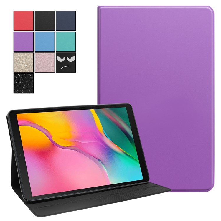 Solid Color Stand PU Leather Protective Tablet Casing for Samsung Galaxy Tab A 10.1 (2019) - Purple-8