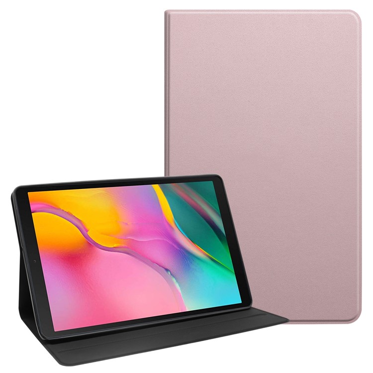 Solid Color Stand PU Leather Protective Tablet Casing for Samsung Galaxy Tab A 10.1 (2019) - Rose Gold-1