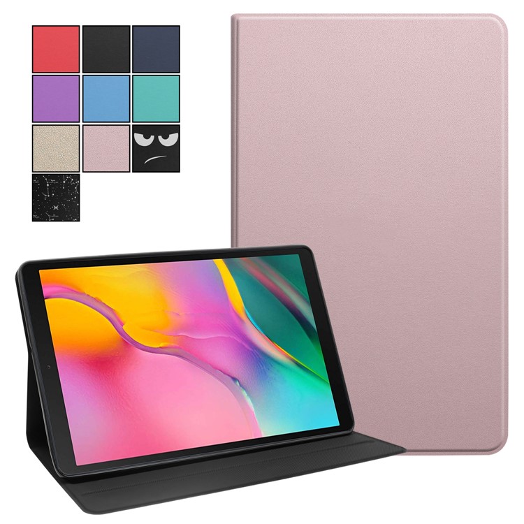 Solid Color Stand PU Leather Protective Tablet Casing for Samsung Galaxy Tab A 10.1 (2019) - Rose Gold-8