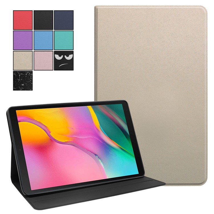 Solid Color Stand PU Leather Protective Tablet Casing for Samsung Galaxy Tab A 10.1 (2019) - Gold-8