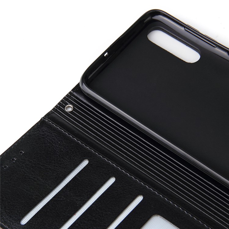 For Samsung Galaxy A50 Magnetic Absorbed Zipper Leather Purse Phone Cover - Black-11