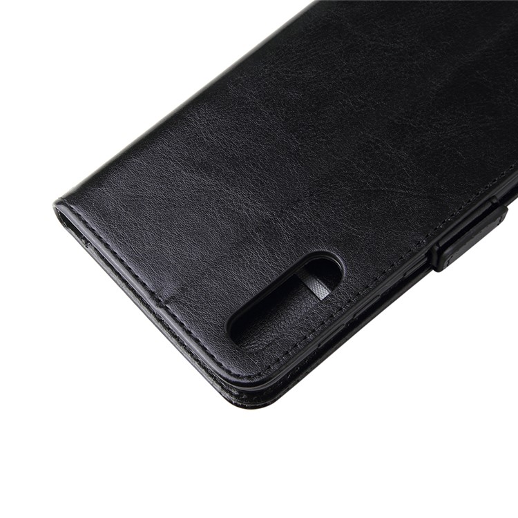 For Samsung Galaxy A50 Magnetic Absorbed Zipper Leather Purse Phone Cover - Black-8