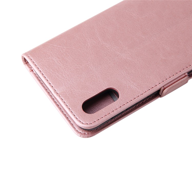 For Samsung Galaxy A10 Zipper Leather Purse Phone Case Cover - Pink-8