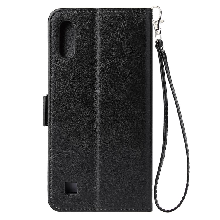 Para Samsung Galaxy A10 Zíper Bolsa De Couro Bolsa De Telefone Capa - Preto-3