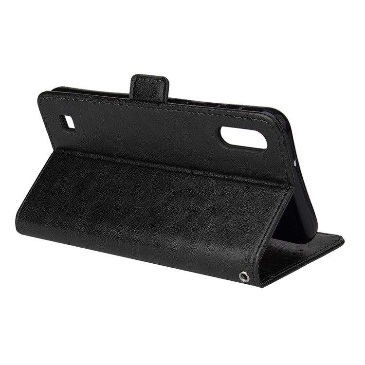 Para Samsung Galaxy A10 Zíper Bolsa De Couro Bolsa De Telefone Capa - Preto-4