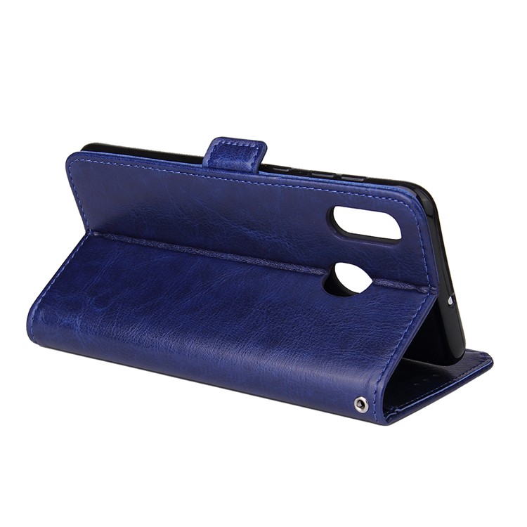 For Samsung Galaxy A30/A20 Magnetic Absorbed Zipper Leather Purse Phone Case Cover - Blue-5