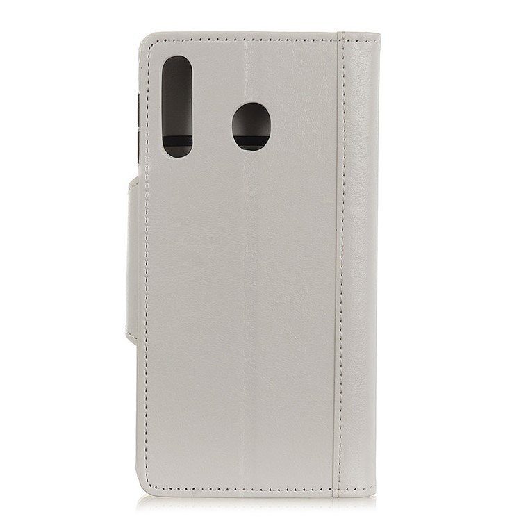 Cowhide Texture Wallet Stand PU Leather Phone Case for Samsung Galaxy M40 - White-10