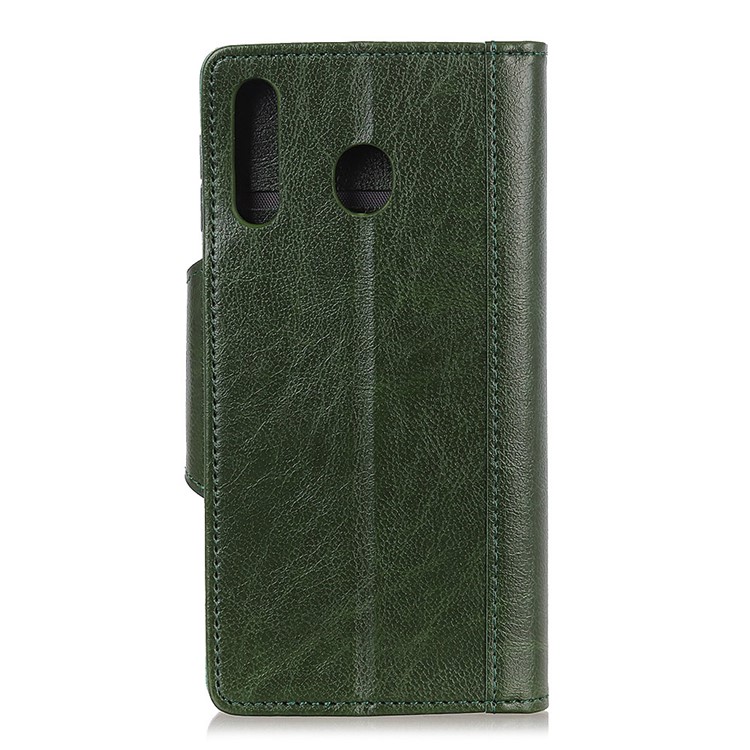 Cowhide Texture Wallet Stand PU Leather Phone Case for Samsung Galaxy M40 - Green-3