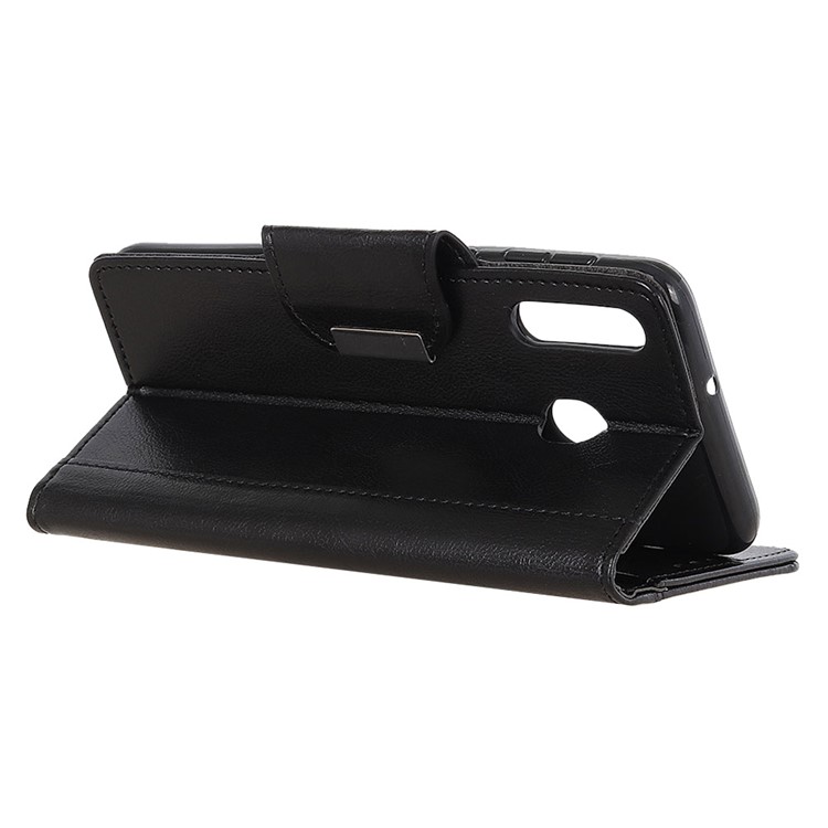 Caja Del Teléfono Del Cuero De La PU Del Soporte De La Cartera De La Textura Del Zurriago Para La Galaxia M40 De Samsung - Negro-4
