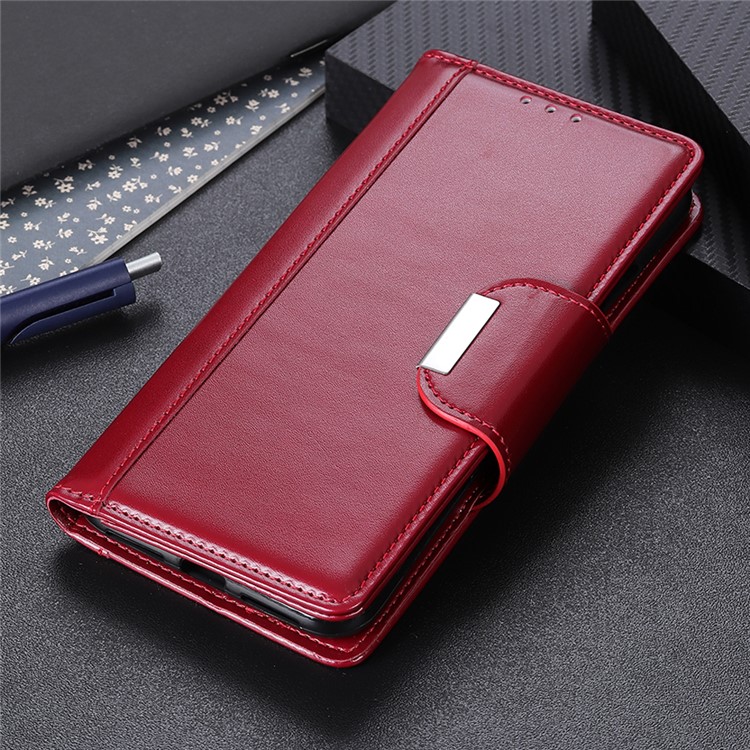 PU Leather Wallet Stand Protective Casing for Samsung Galaxy M40 - Red-13