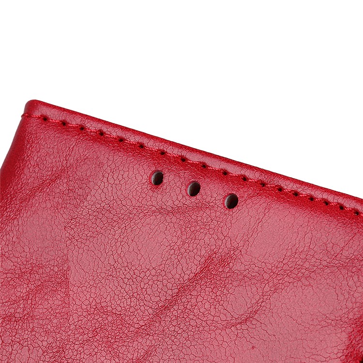 Crazy Horse Leather Wallet Case for Samsung Galaxy M40 - Red-5