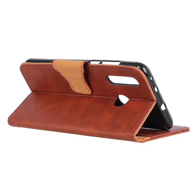 Crazy Horse Leather Wallet Case for Samsung Galaxy M40 - Brown-11