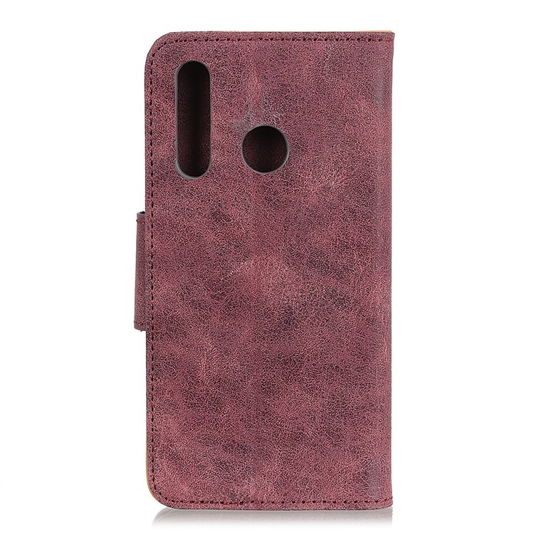 Vintage Style Leather Wallet Case for Samsung Galaxy M40 - Wine Red-10